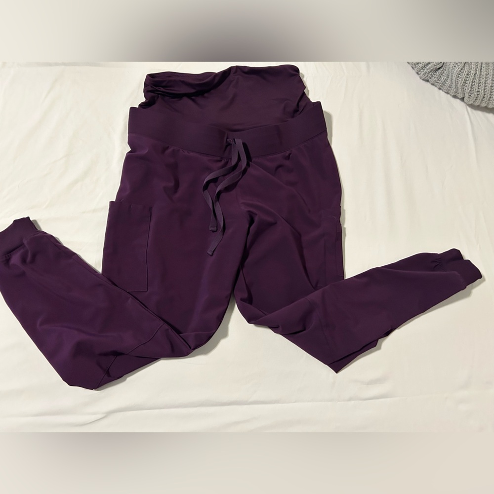 EASY STRETCH CHRISSY WOMEN'S MATERNITY 4-POCKET TAPERED LEG JOGGER SCRUB PANTS